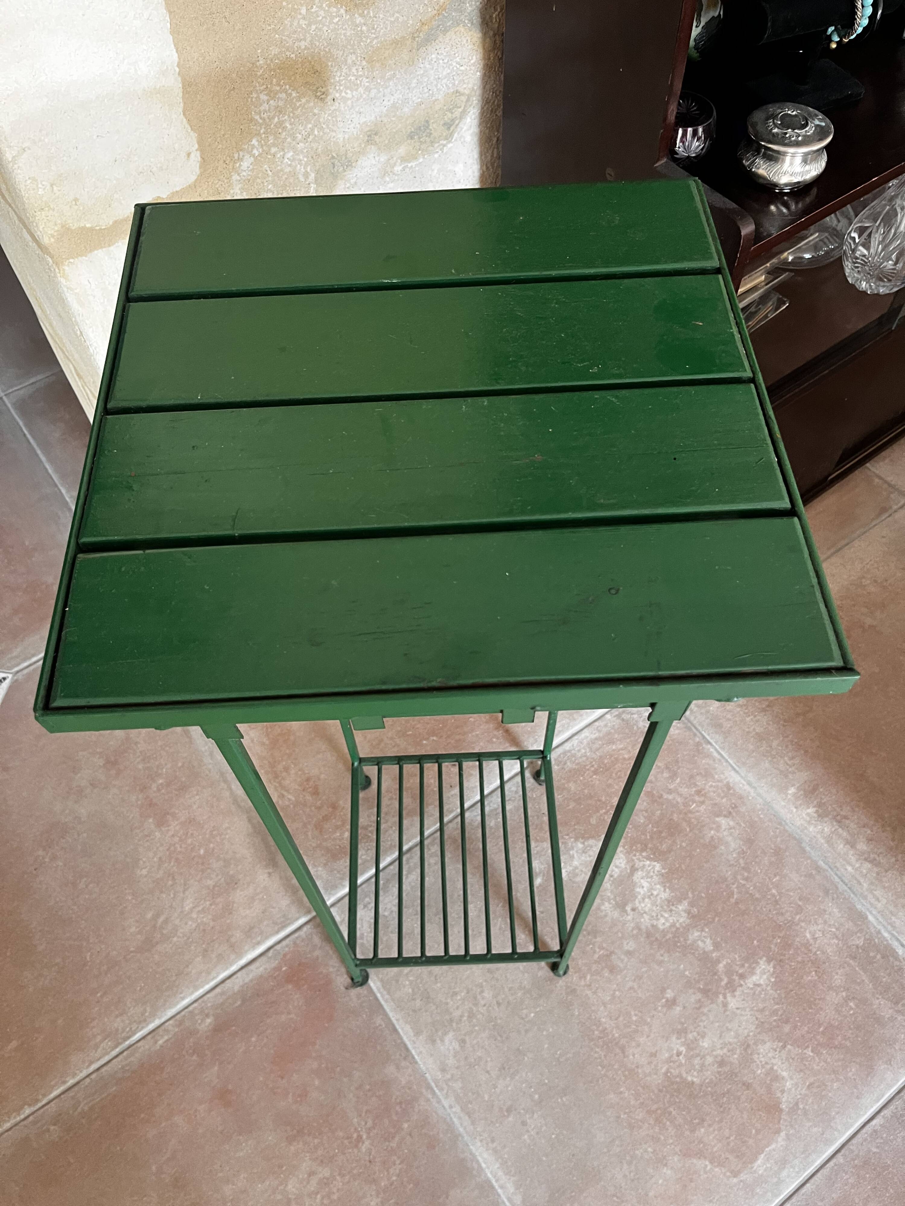 Metal and wood console table