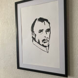 Ink on paper / original drawing portrait of a man