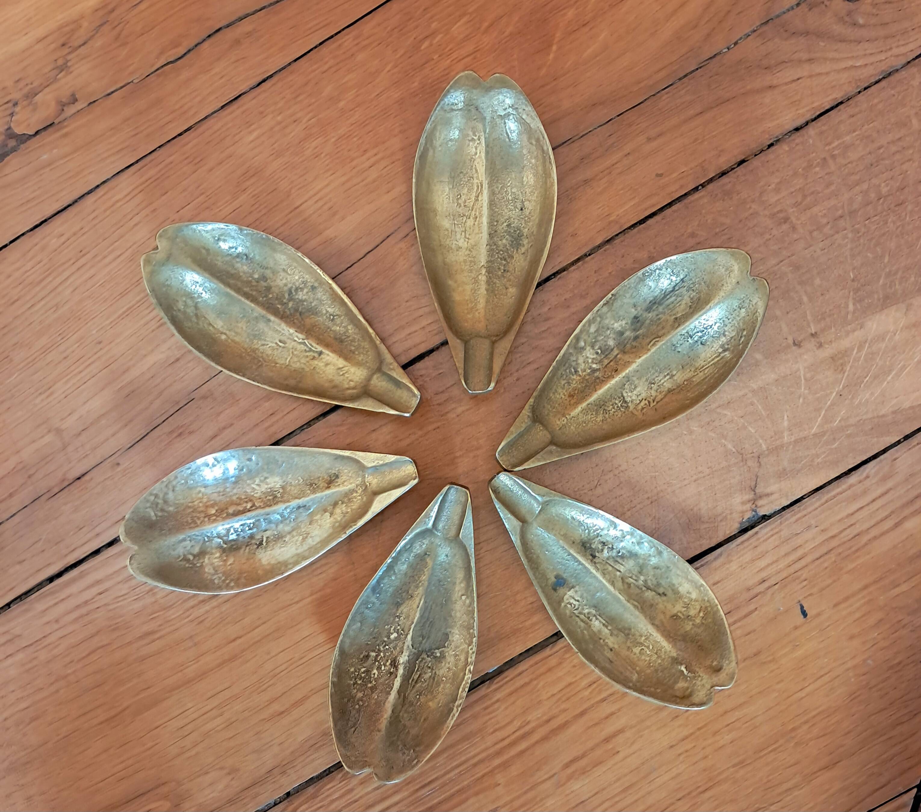 Brass leaf petal ashtrays. 1970s