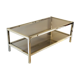 Table low brass and smoked glass 1950