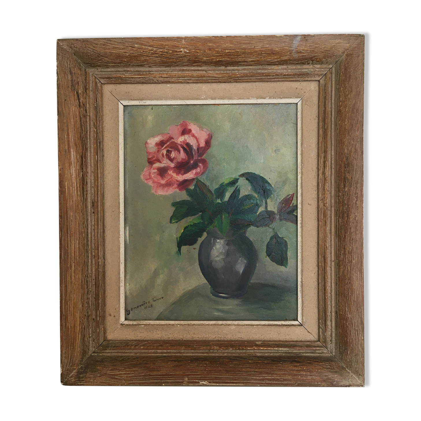 Old painting a rose
