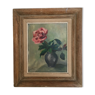 Old painting a rose