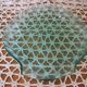 Set of 8 green glass shell plates +1 small