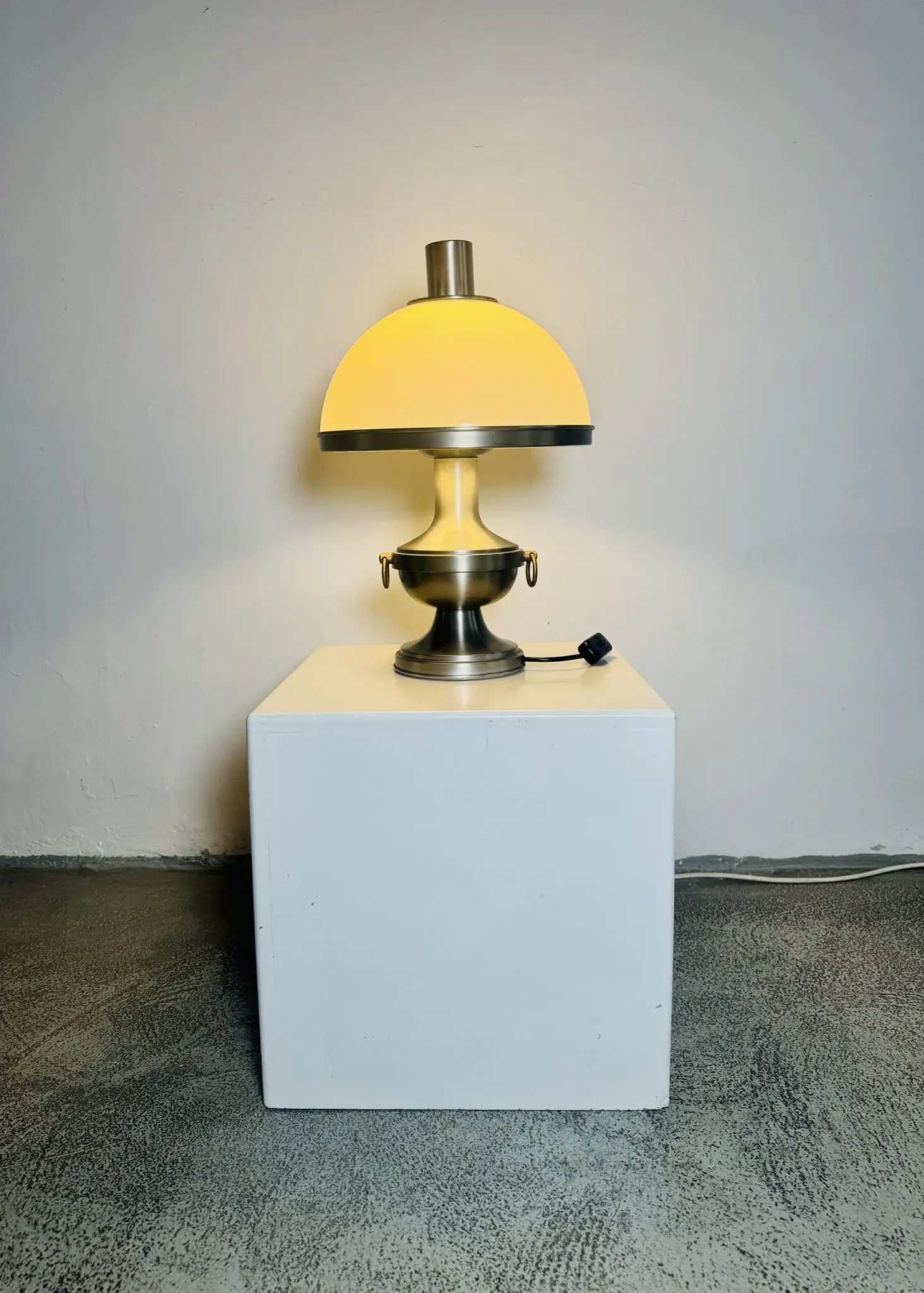 Metal Mushroom Table Lamp By Dijkstra Lampen, The Netherlands, 1960S