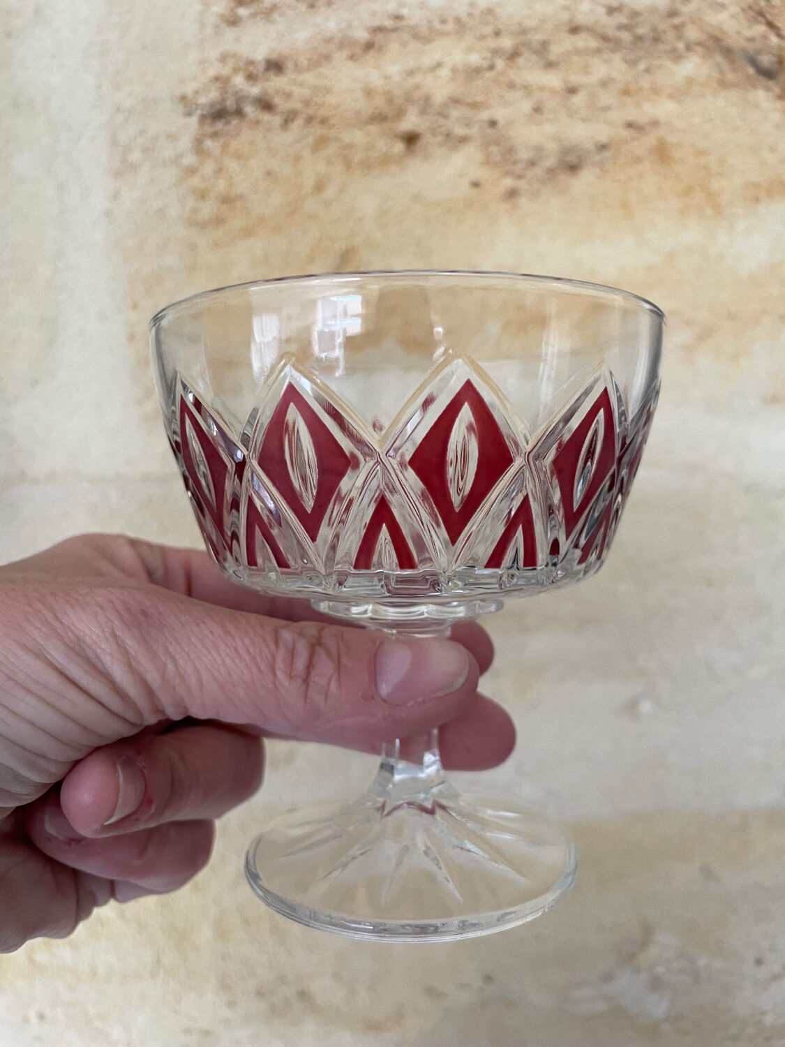 6 Harlequin champagne coupes VMC Reims