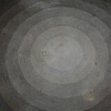 Tapis rond vintage années 70 dégradé gris bleu Serge Lesage