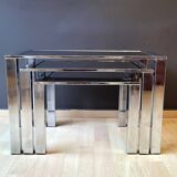 3 Chrome Coffee Tables Design 70s' Italy