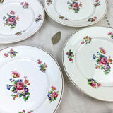 4 small plates iron earth salins model "anny" floral pattern