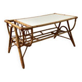 Rattan coffee table with magazine rack