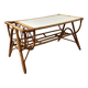 Tabler basse en rotin avec porte-revues