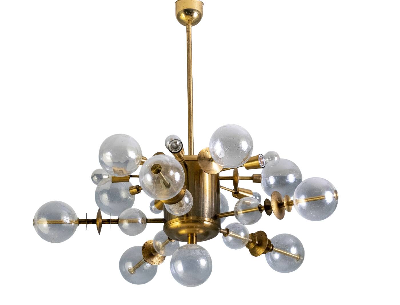 Space Age Brass Candlestick, 1970s, Czechoslovakia