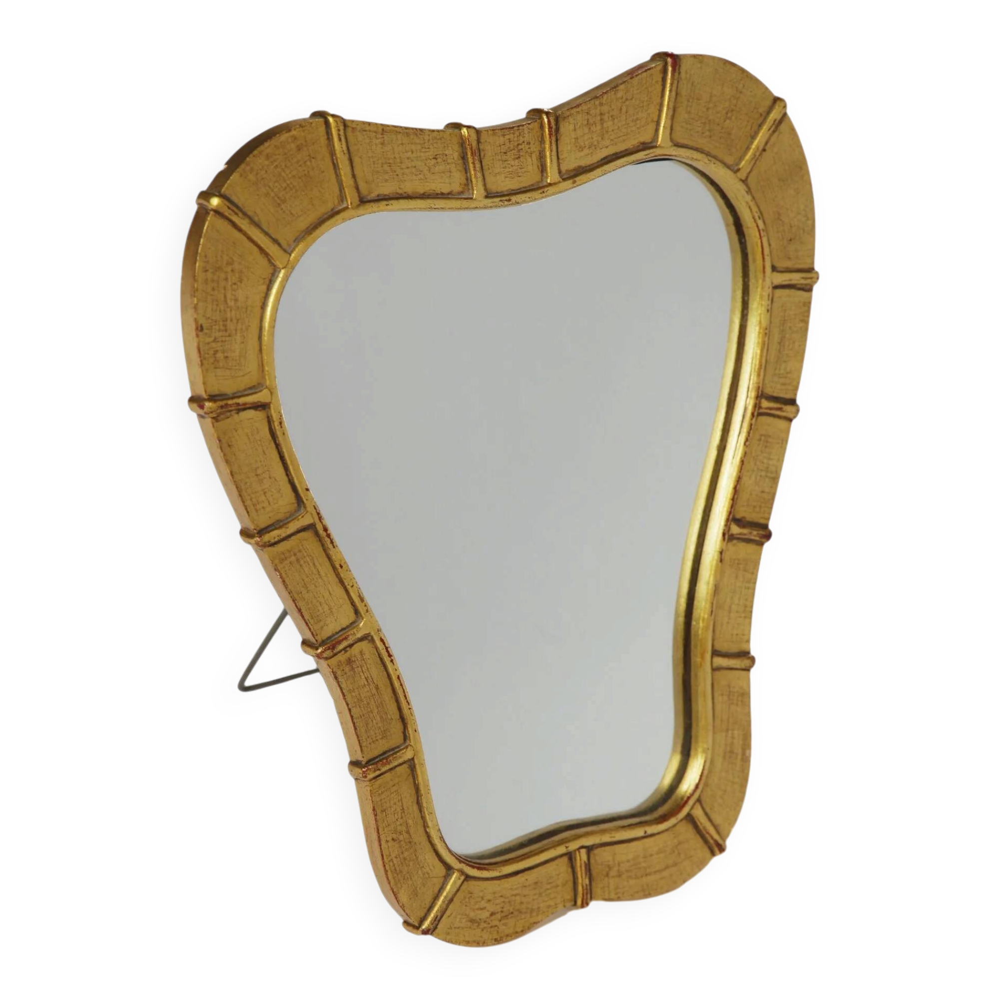 Italian table mirror in gilded wood, 1950s
