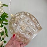 Vintage amber glass globe pendant light