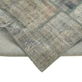 Handmade oriental contemporary 177 cm x 247 cm grey patchwork carpet