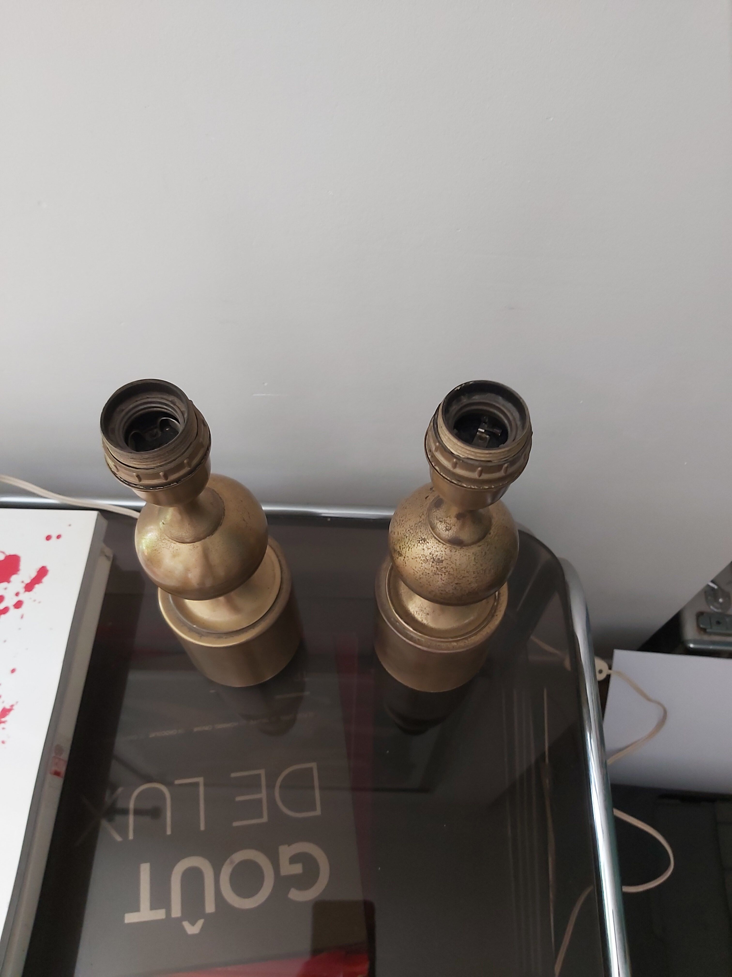 Pair of brass lamps 70s