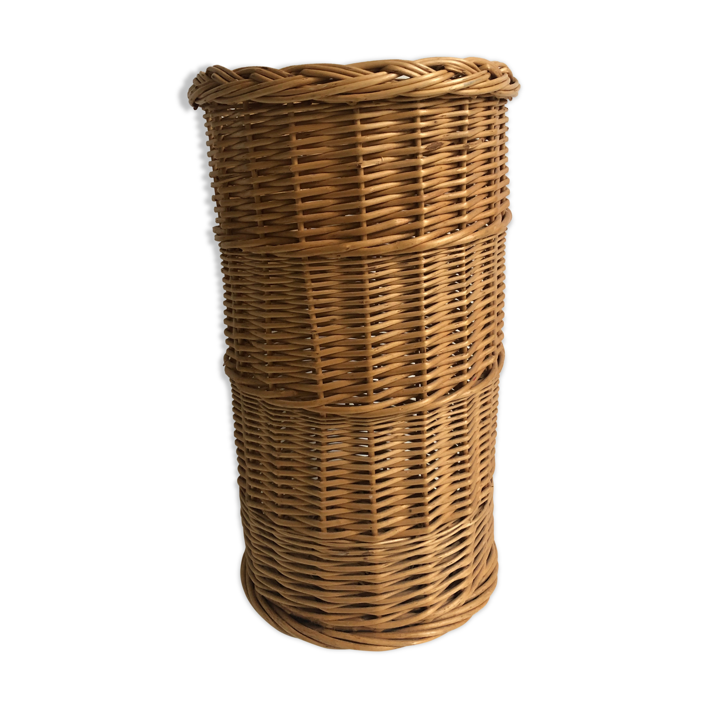 Umbrella holder, braided wicker