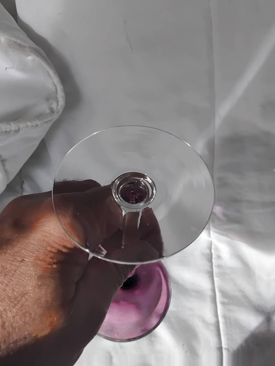 14cl wine glass, Nancy Houillon crystal, lined with amethyst art deco