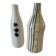 Duo de vases en céramique émaillée, décor pictural, signés MU