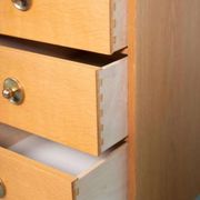 Scandinavian minimalist blonde oak chest, mid-century modern chest.