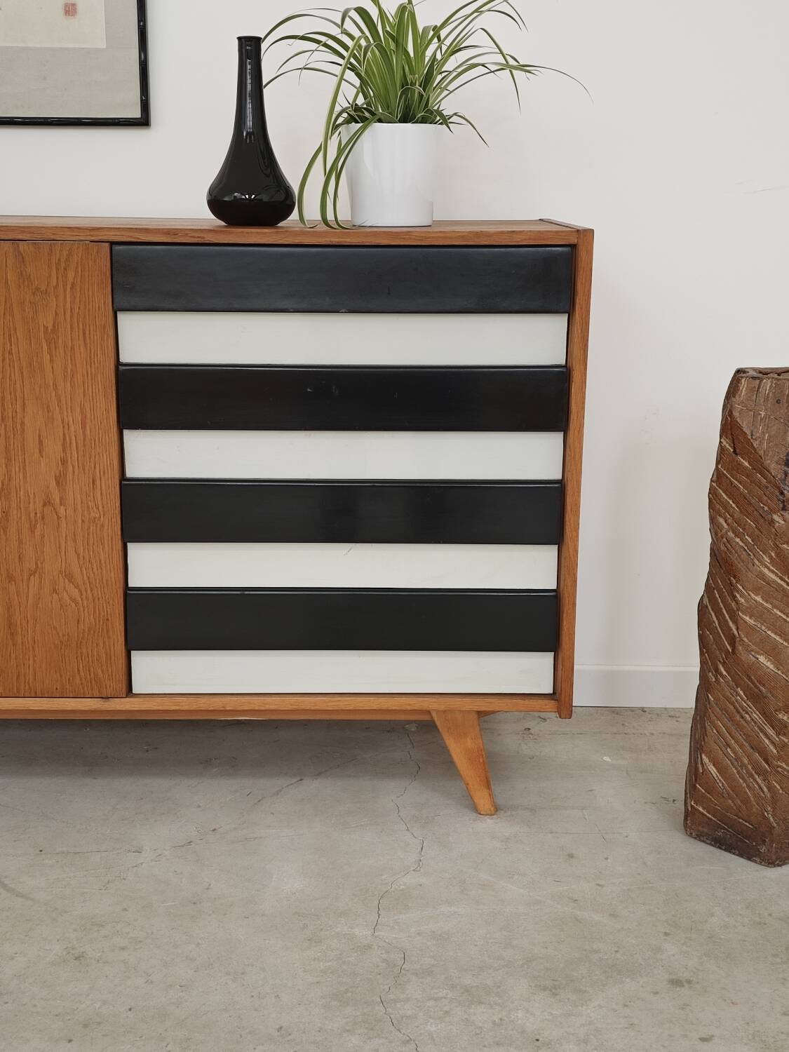 Black and white U 460 sideboard by Jiri Jiroutek for Interier Praha 1960