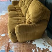 Velvet 3-seater sofa bed