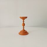 Vintage turned wooden candle holder