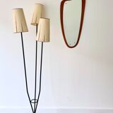Vintage triangular wall mirror teak frame