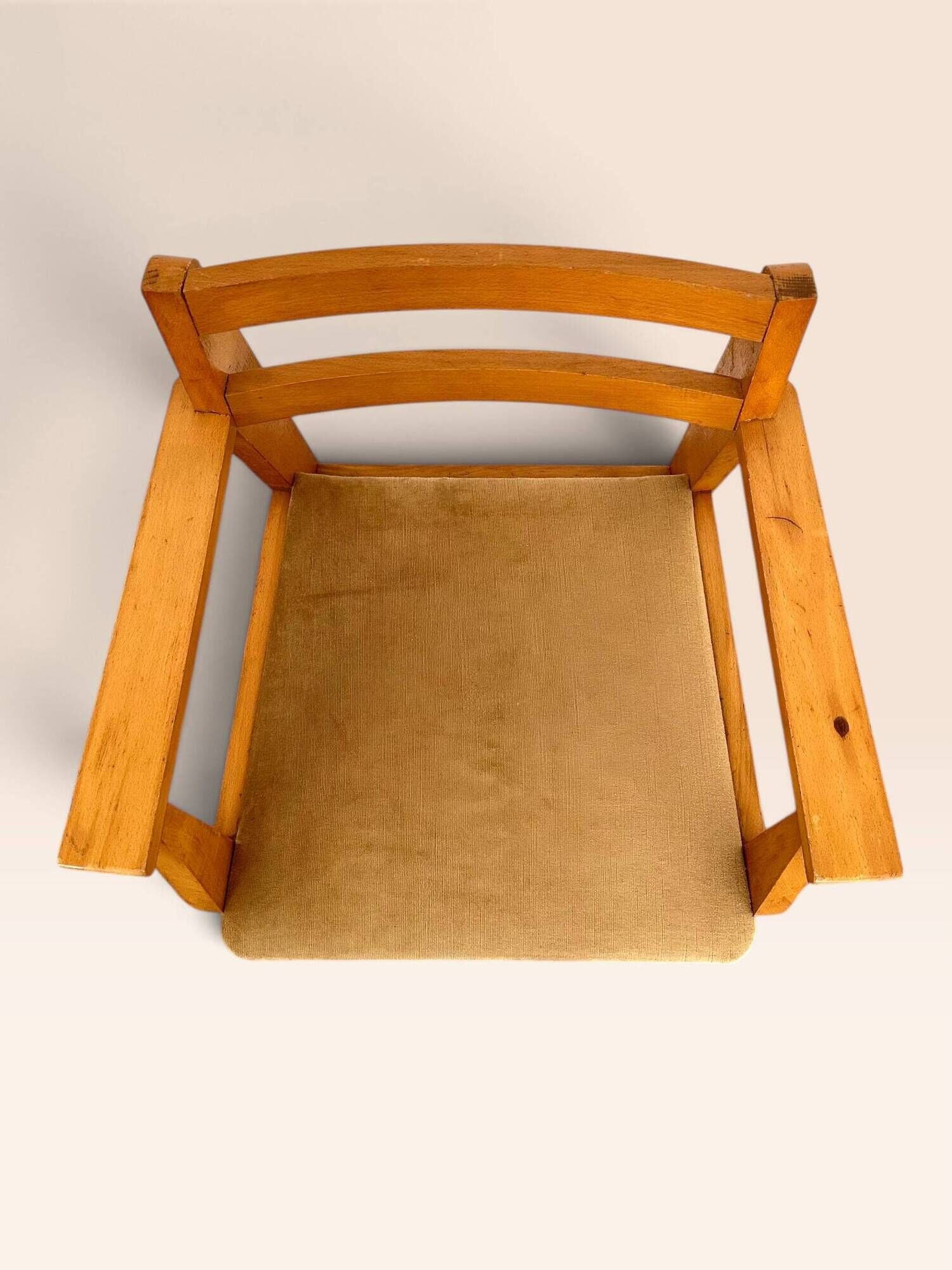 Mid-century armchair in blonde beech