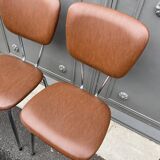 4 chairs 1960 vintage skaï