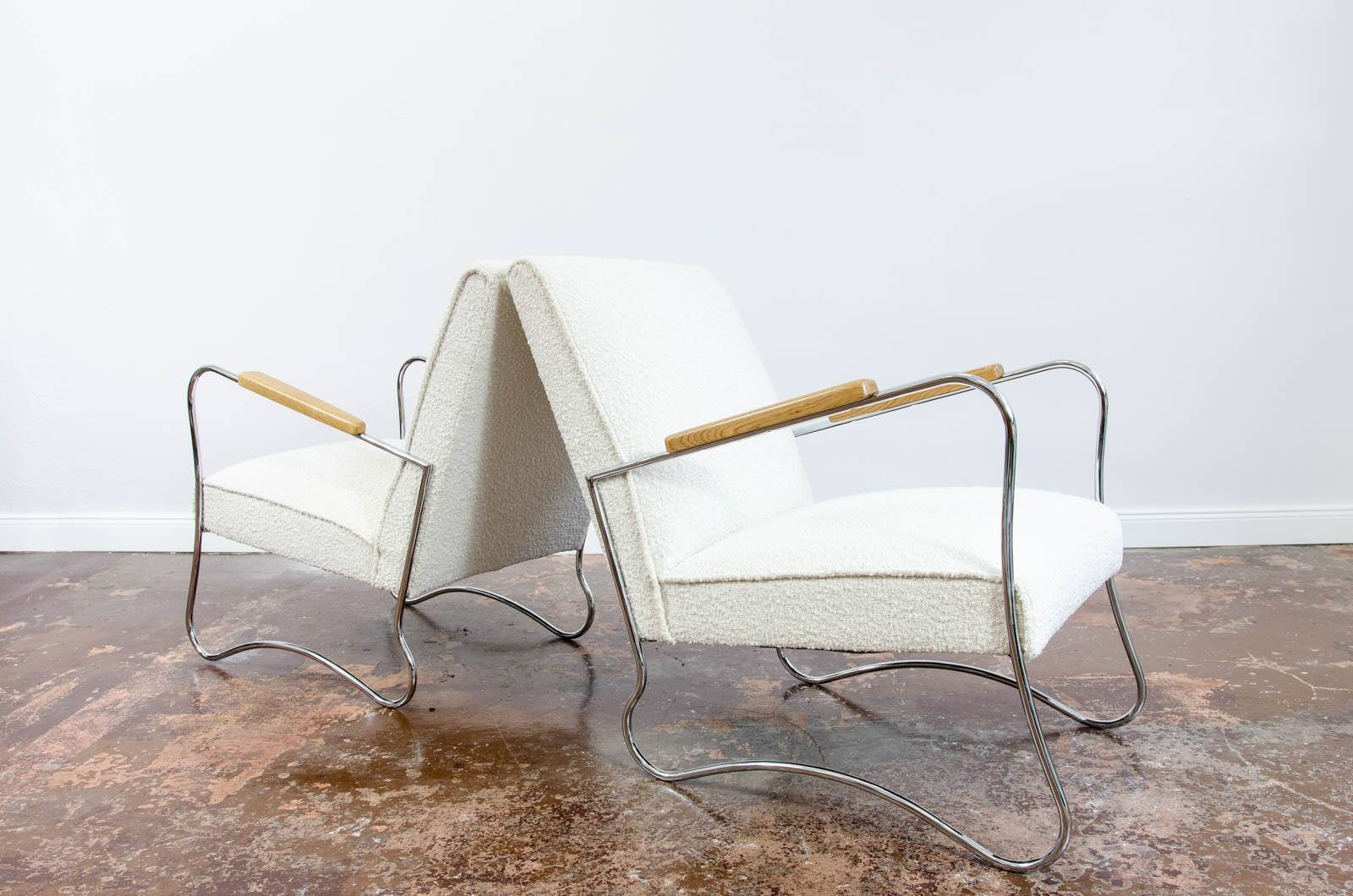 Chaises en métal par Wschód, années 1950, Pologne, ensemble de 2