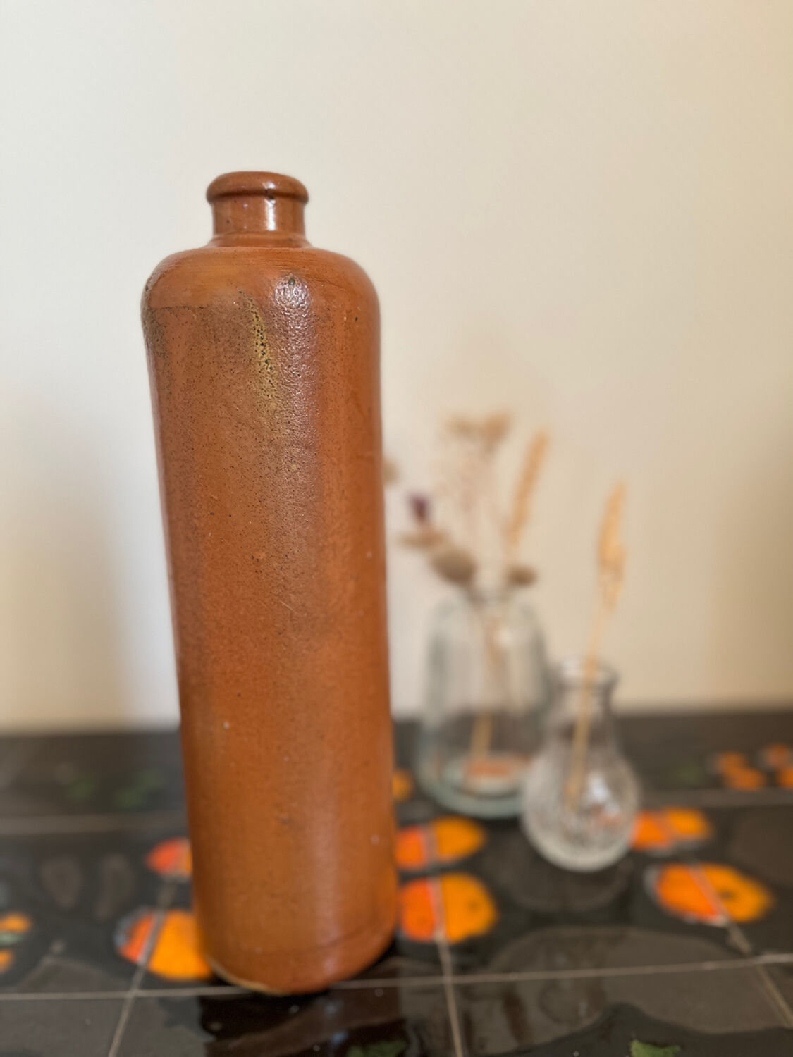 Vintage MKT ocher stoneware bottle