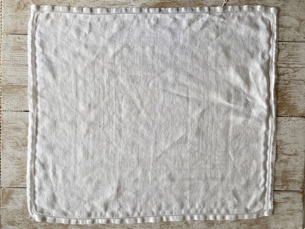 Antique damask tablecloth and its 10 napkins - 220x150 - Métis