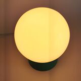 Vintage white opaline living room bedside desk lamp "Green and lavender"