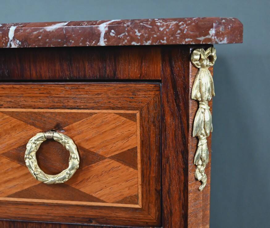 Marquetry Commode, Transitional Style Louis XV Louis XVI – Mid 20th Century