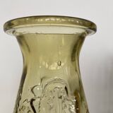 Paire de vases en verre jaunes années 40