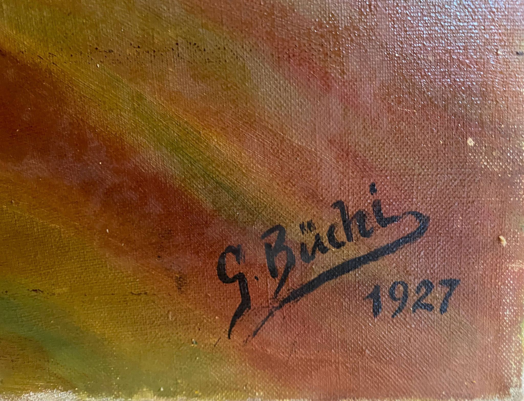 Tableau "Maternité" cf. Muraliste signé G. Büchi 1927