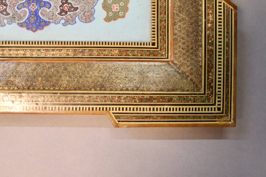 Oriental frame with painting on medallion