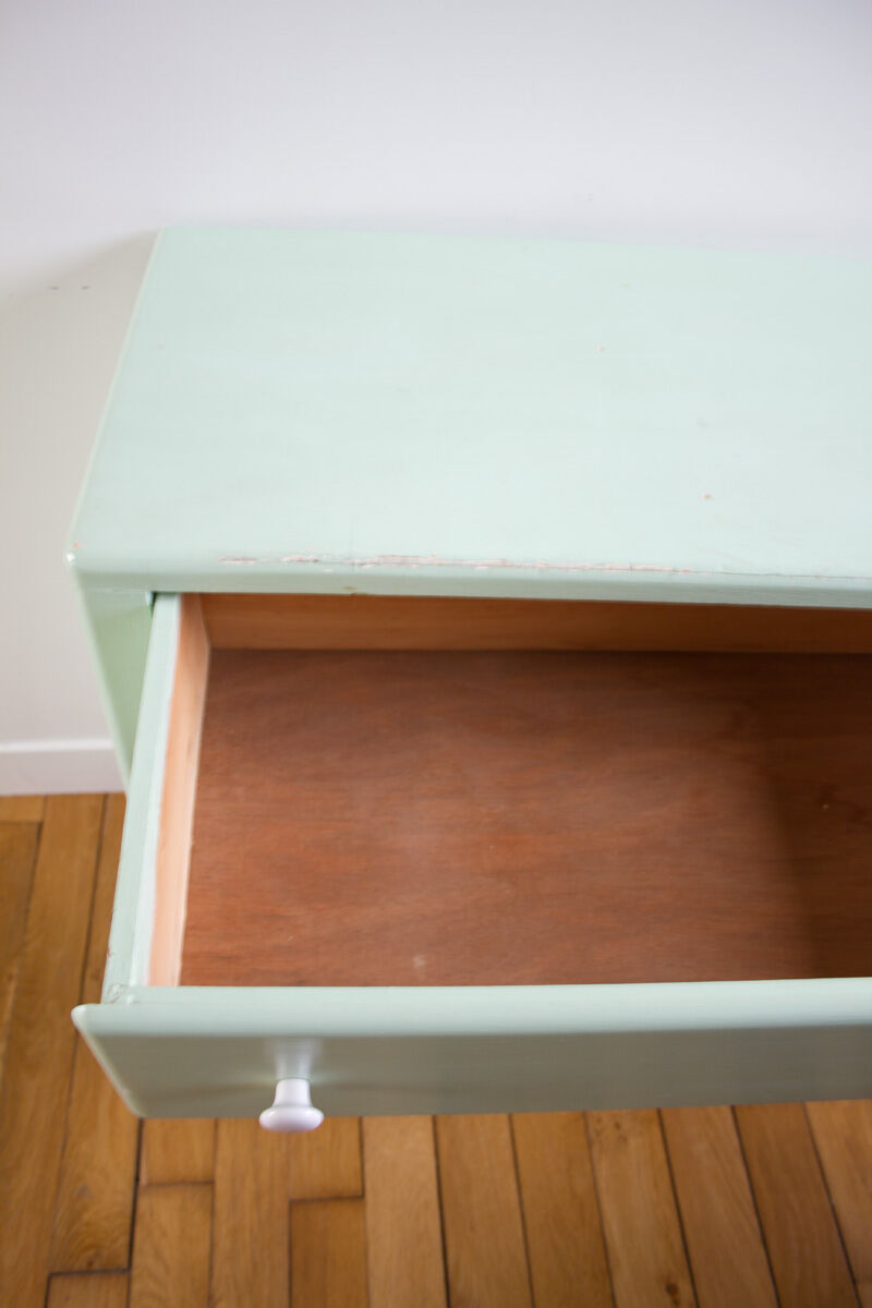 Commode vintage vert d'eau