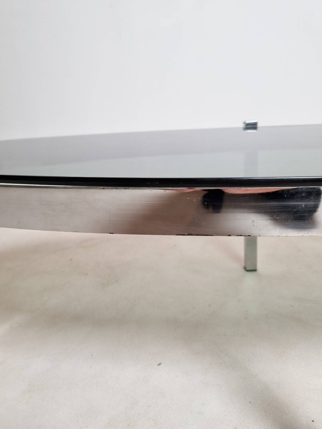 Vintage chrome and smoked glass coffee table