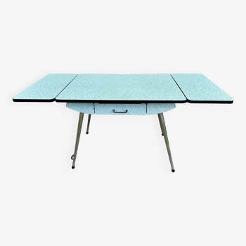 Table de cuisine à rallonges en formica 1950