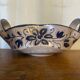 Vintage Ceramic Salad Bowl with Blue Floral Decor, Made in Italy