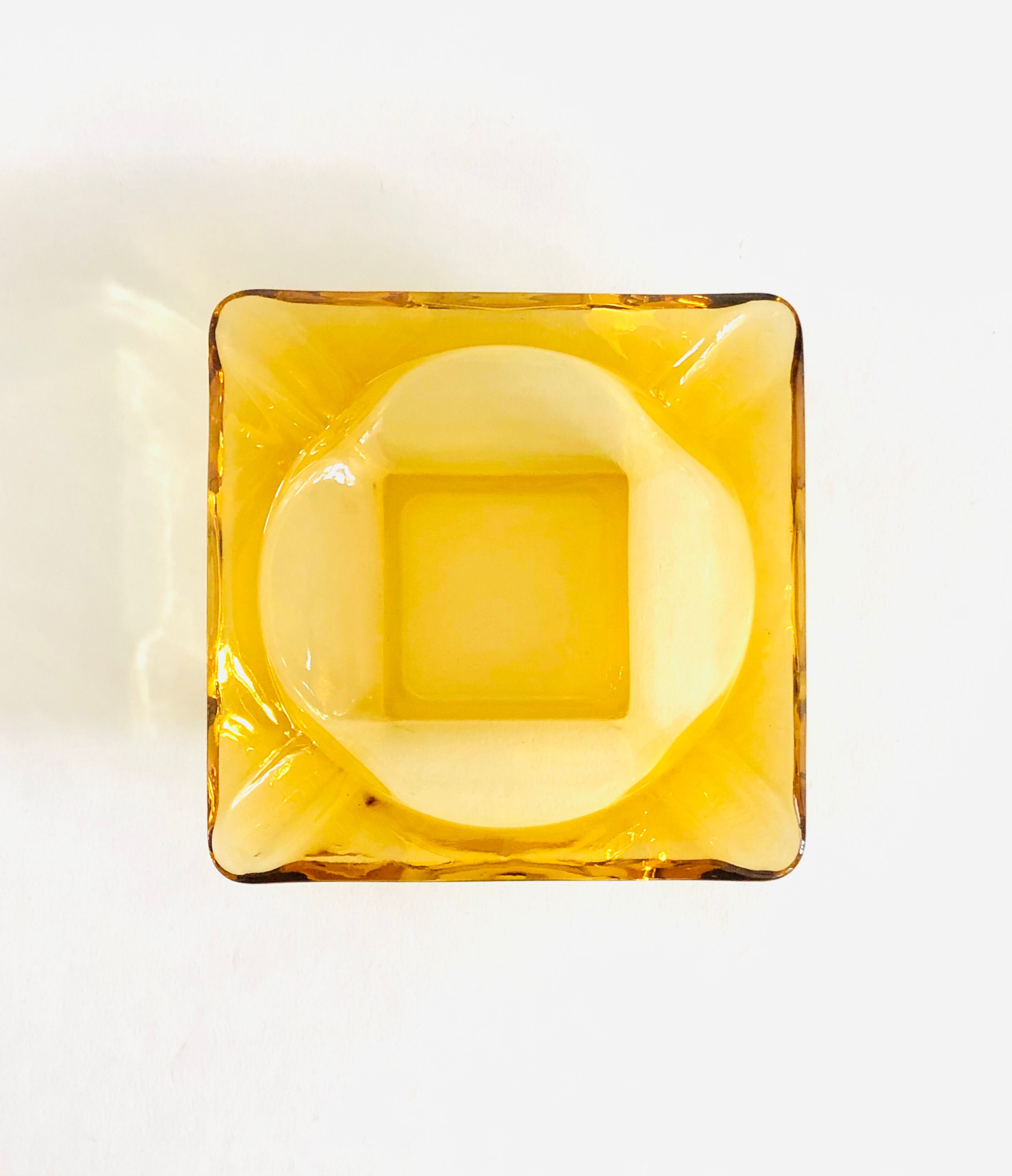 Vintage amber glass ashtray