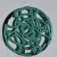 Enamelled cast iron trivet in blue with wrought iron decoration.