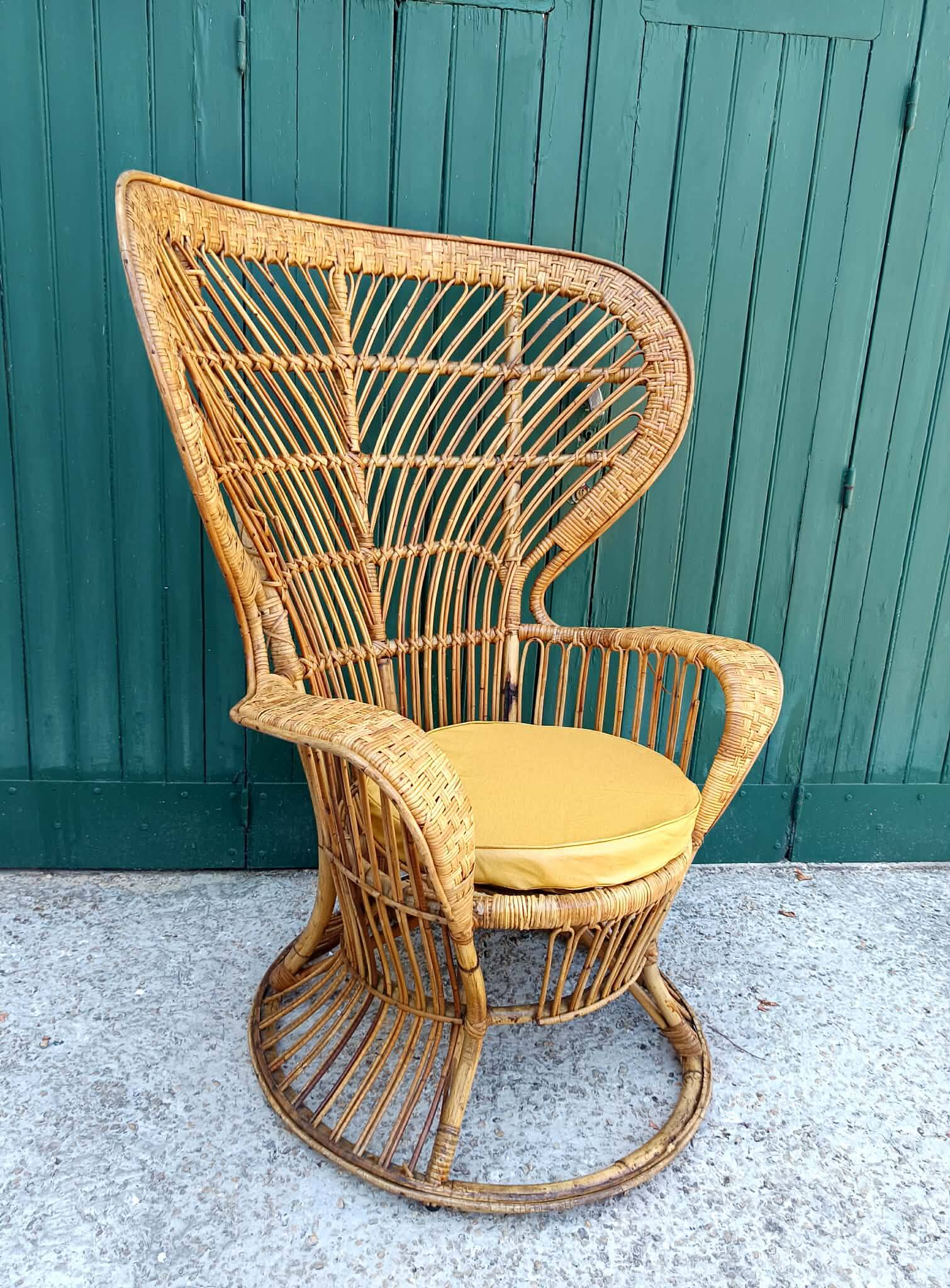Fauteuil Emmanuelle en rotin par Gio Ponti, Italie 1960