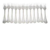 Christofle Spatours, 12 cake forks, silver-plated, excellent condition.