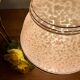 Antique art deco globe table lamp in pink and gold Clichy glass