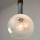 Vintage Italian Chrome and Glass Pendant Lamp