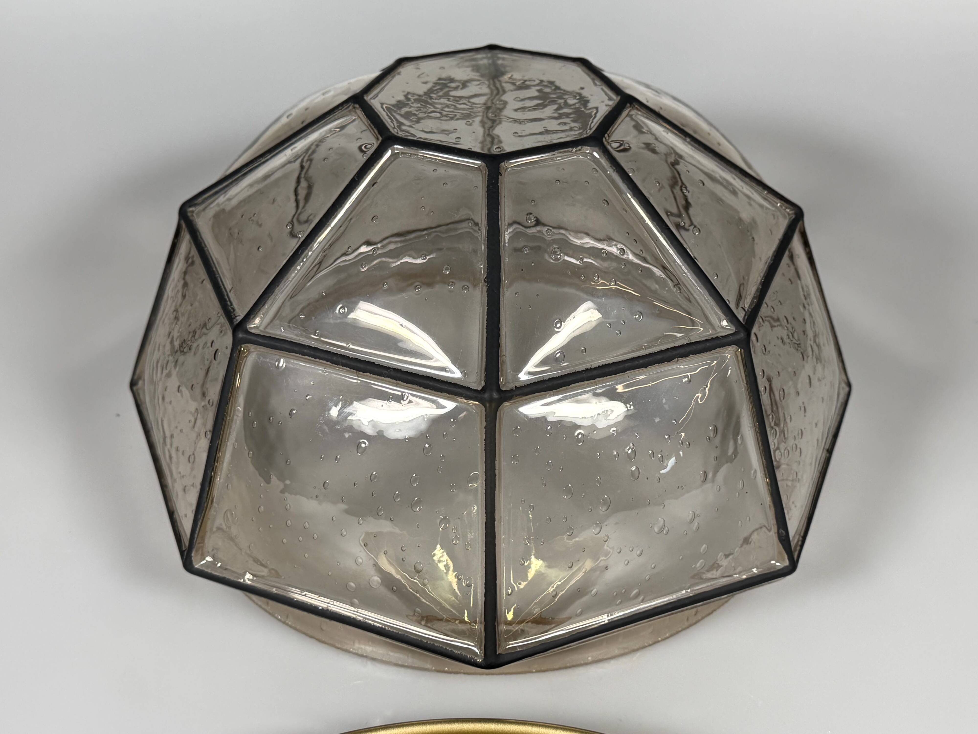 1960s 1970s Ceiling Lamp Flush Mount by Glashütte Limburg Germany