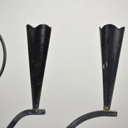 Four-Candle Candelabra with Brass Bell — Ystad-Metall, Sweden, 1950s