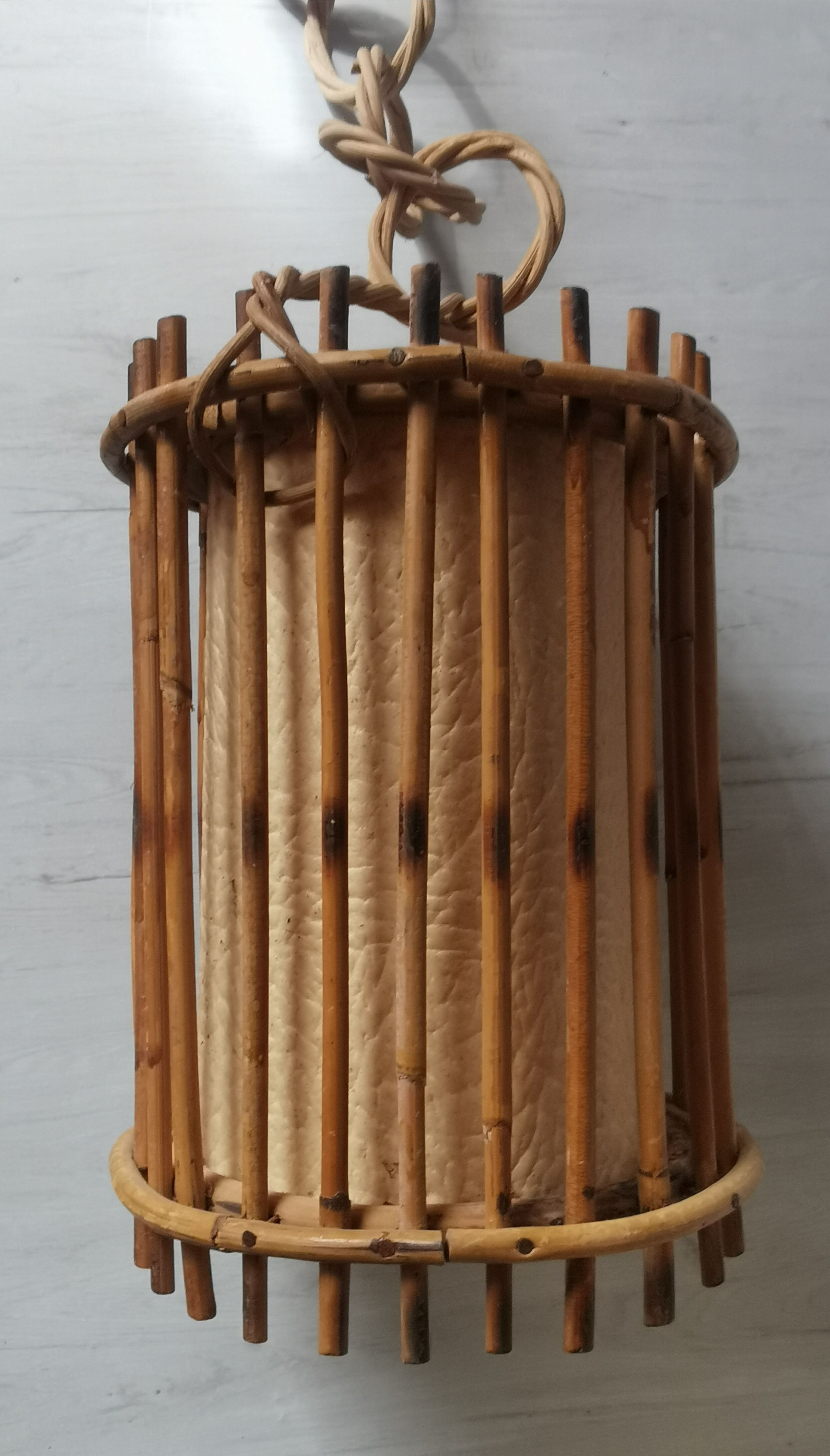 Vintage bamboo and rattan suspension
